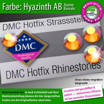 DMC Hotfix Strass-Steine SS6, Orange AB (Hyazinth AB) – 1440 Stück
