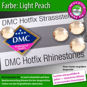 DMC Hotfix Strass-Steine SS20, Pfirsich Hell (Light Peach) – 1440 Stück