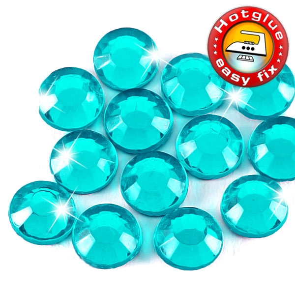 ShineStone 2cut Hotfix Strass-Steine SS10 Türkis (Blue Zirkon) - 14.400 Stück