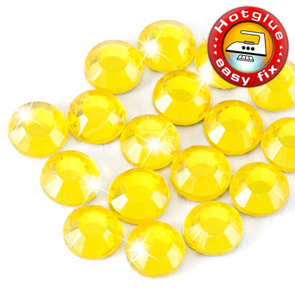 ShineStone 2cut Hotfix Strass-Steine SS16 Zitronengelb (Citrine) - 7.200 Stück