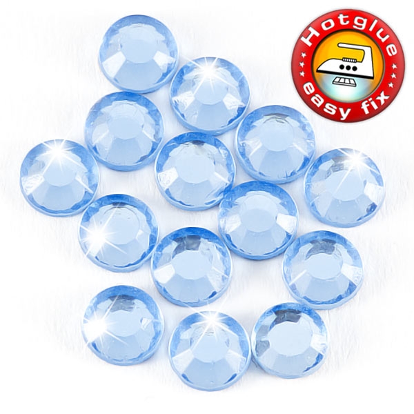 ShineStone 2cut Hotfix Strass-Steine SS10 Helles Safirblau (Light Sapphire) - 14.400 Stück