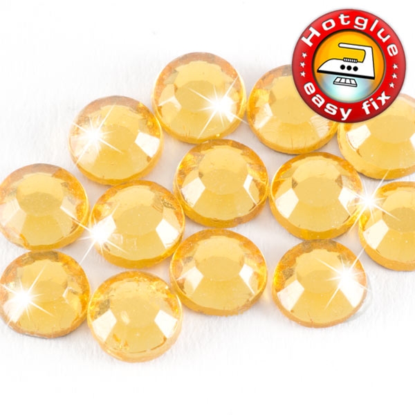 ShineStone 2cut Hotfix Strass-Steine SS16 Helles Goldbraun (Light Topaz) - 7.200 Stück