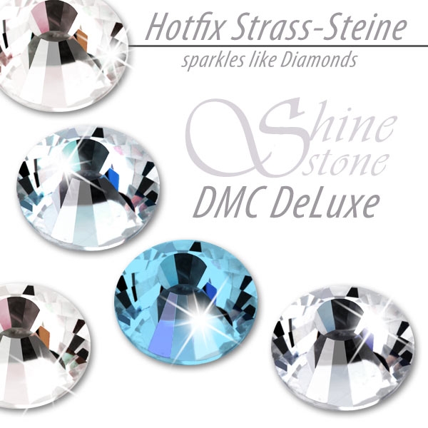 DMC ShineStone® DeLuxe Hotfix Strass-Steine, SS20 Farbe Hellblau (Aquamarine) - Inhalt 1400 Stück