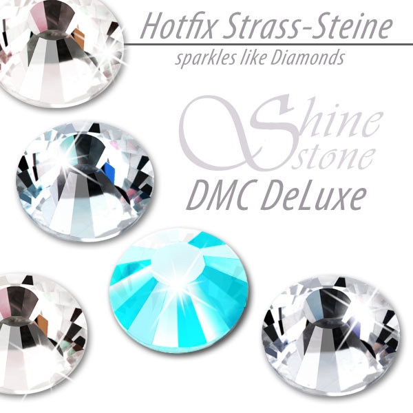 DMC ShineStone® DeLuxe Hotfix Strass-Steine, SS16 Farbe Hellblau AB (Aquamarine AB) - Inhalt 1400 Stück