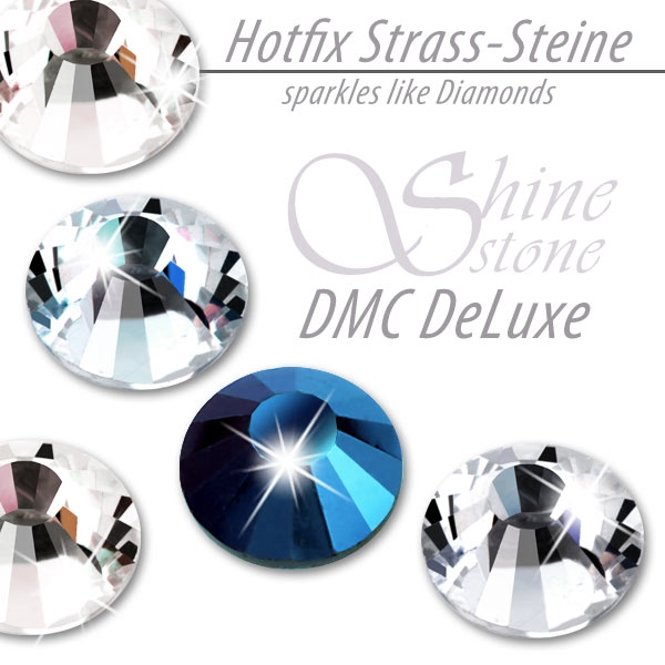 DMC ShineStone® DeLuxe Hotfix Strass-Steine, SS20 Farbe Blau metallic (Blue flare) - Inhalt 1400 Stück