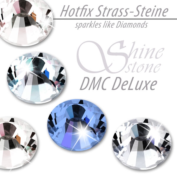DMC ShineStone® DeLuxe Hotfix Strass-Steine, SS6 Farbe Safirblau Hell (Light Sapphire) - Inhalt 1400 Stück