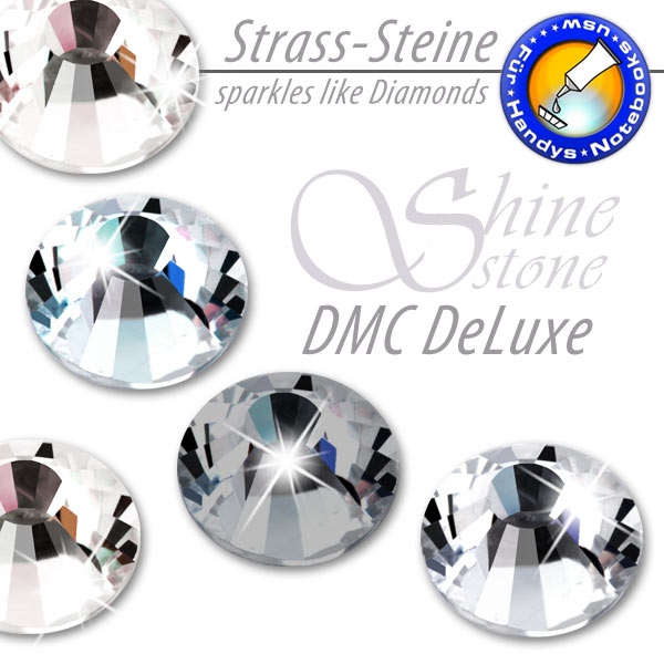 DMC ShineStone® DeLuxe KEIN Hotfix Strass-Steine, SS12 Farbe Grau (Black Diamond) - Inhalt 1400 Stück