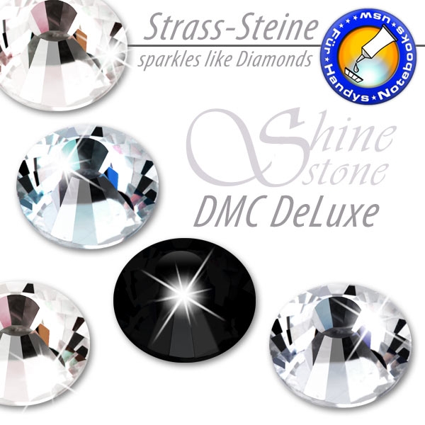 DMC ShineStone® DeLuxe KEIN Hotfix Strass-Steine, SS12 Farbe Schwarz (Jet) - Inhalt 1400 Stück